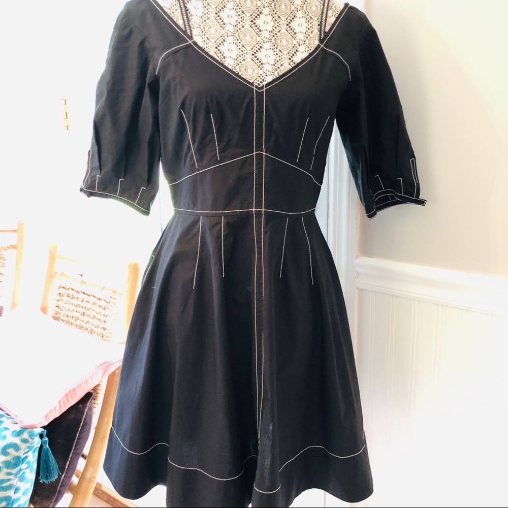 Black Derek Lam sz 8 cotton off the shoulder dress